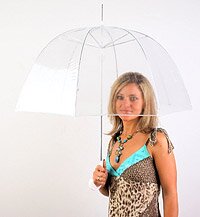 Зонт-трость, прозрачный 