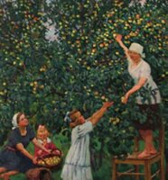 "Сбор яблок" (Картина К. Юона. 1928 год)