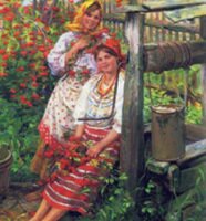 "Две красотки у колодца" (Картина Ф.Сычкова.1928 год)