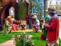 Изображение рождения Христа, с большими фигурами.