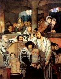 Маурициус Готлиб. Судный день в синагоге.